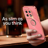 XINLI Straight Edge 6D Electroplate TPU Phone Case with Ring Holder